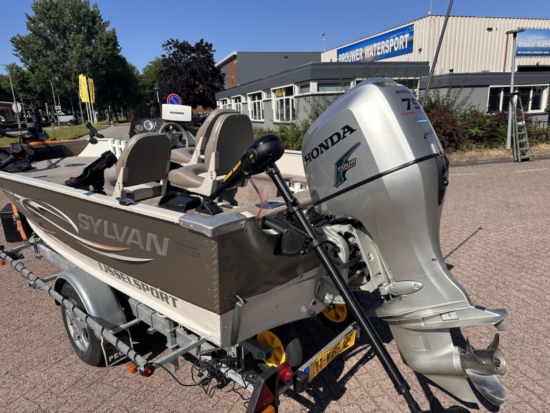 Sylvan 1600 Visboot Veel opties Honda 75 buitenboordmotor